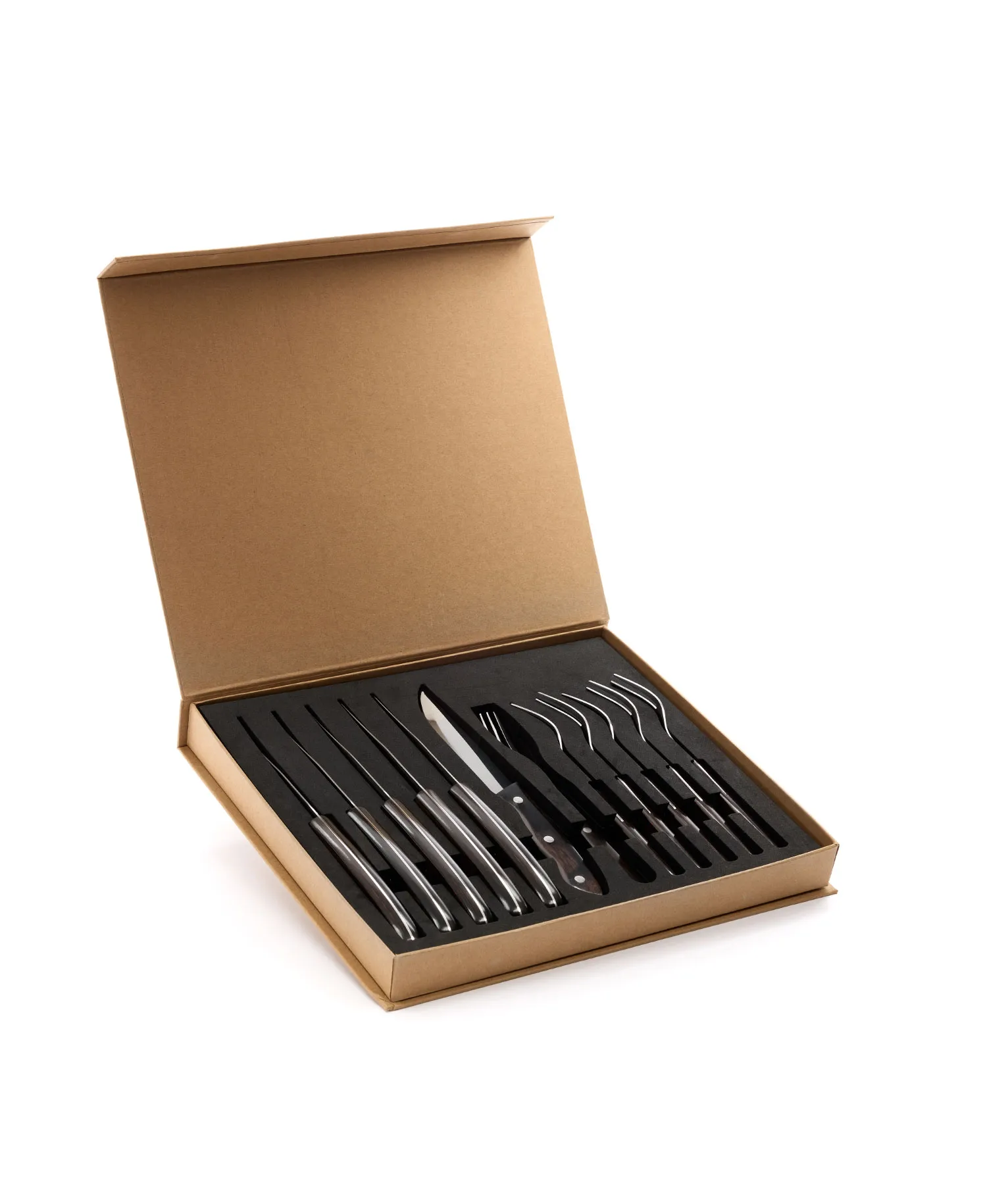 Robusta bestick i pakkaträ Svart